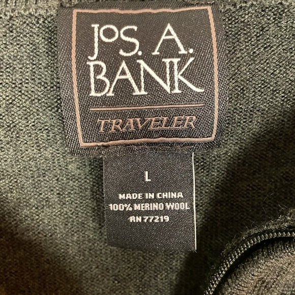 Jos A Banks men’s merino wool 1/4 zip pullover sweater size large - Picture 4 of 8